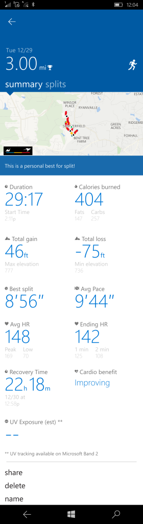 More exercise stats compared to Fitbit