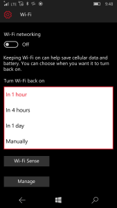 Wi-Fi can automatically turn back on
